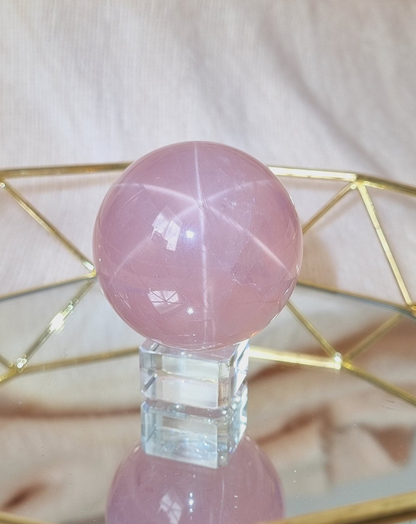 Star Rose Quartz Sphere - 48